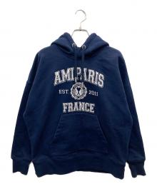 AMI Alexandre Mattiussi（アミアレクサンドルマテュッシ）の古着「PARIS FRANCE HOODIE/パリス・フランス・フーディー」｜ネイビー