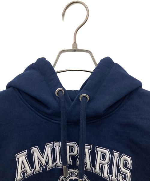 AMI Alexandre Mattiussi（アミアレクサンドルマテュッシ）AMI Alexandre Mattiussi (アミアレクサンドルマテュッシ) PARIS FRANCE HOODIE/パリス・フランス・フーディー ネイビー サイズ:XSの古着・服飾アイテム