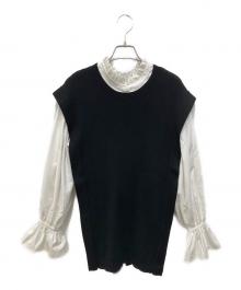 Ameri（アメリ）の古着「UND MANY WAY BLOUSE/アンド・メニー・ウェイ・ブラウス」｜ホワイト×ブラック