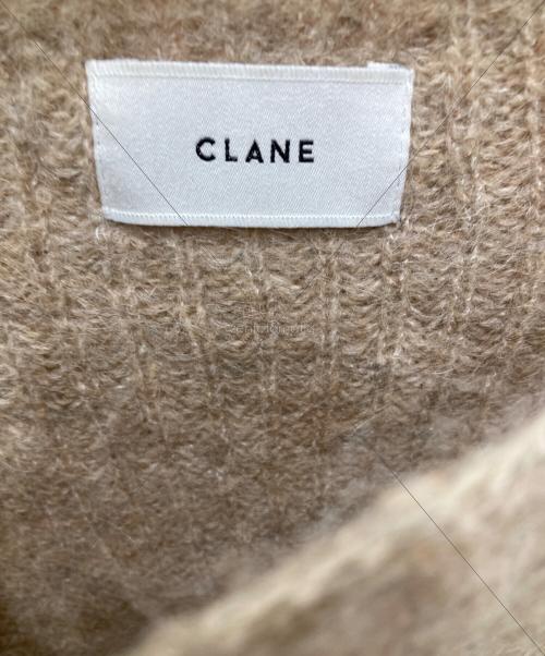 CLANE（クラネ）CLANE (クラネ) BOAT NECK MOHAIR OVER KNIT TOPS/ボートネック モヘア オーバー ニット トップス ベージュ サイズ:2の古着・服飾アイテム