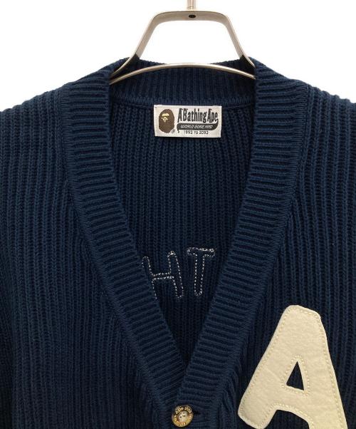 A BATHING APE（アベイシングエイプ）A BATHING APE (アベイシングエイプ) COLLEGE CARDIGAN/カレッジカーディガン ネイビー サイズ:Fの古着・服飾アイテム