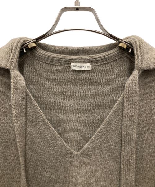 PROTAGONIST（プロタゴニスト）PROTAGONIST (プロタゴニスト) セーラーニット ベージュ サイズ:Fの古着・服飾アイテム