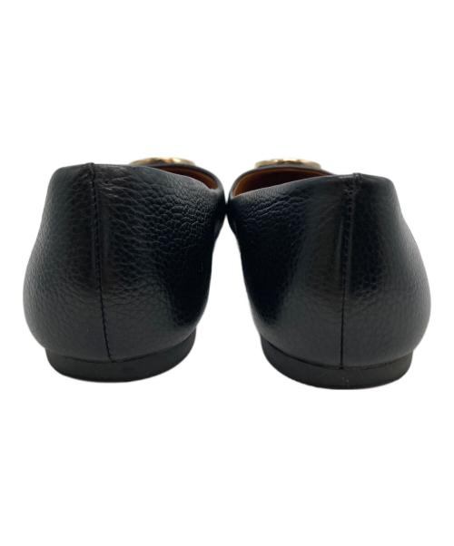 TORY BURCH（トリーバーチ）TORY BURCH (トリーバーチ) レザーフラットパンプス ブラック サイズ:6の古着・服飾アイテム