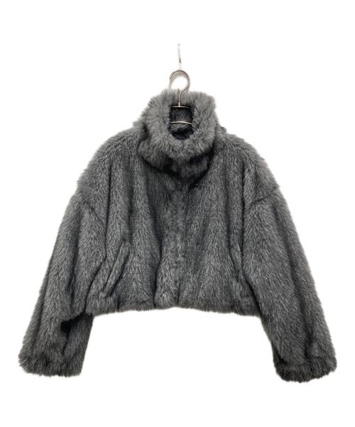 Mili affinity（ミリアフィニティー）mili affinity (ミリアフィニティー) フェイクファーショート丈ダブルジップジャケット グレー サイズ:Ｆの古着・服飾アイテム