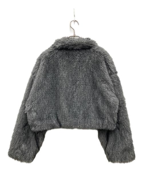 Mili affinity（ミリアフィニティー）mili affinity (ミリアフィニティー) フェイクファーショート丈ダブルジップジャケット グレー サイズ:Ｆの古着・服飾アイテム