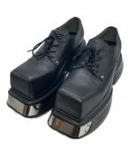 GRANCYグランシー）の古着「Metal Plate Leather Shoes/メタルプレート レザー シューズ」｜ブラック