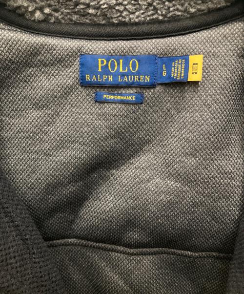 POLO RALPH LAUREN（ポロ・ラルフローレン）POLO RALPH LAUREN (ポロ・ラルフローレン) BONDED PILE JACKET グレー×ブラック サイズ:Lの古着・服飾アイテム