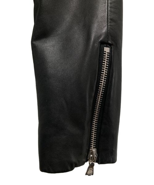 UNITED ARROWS（ユナイテッドアローズ）UNITED ARROWS (ユナイテッドアローズ) ノーカラーフロントジップレザージャケット ブラック サイズ:38の古着・服飾アイテム