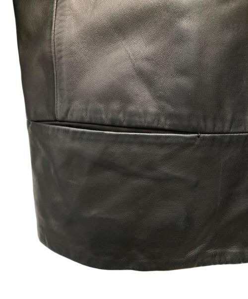 UNITED ARROWS（ユナイテッドアローズ）UNITED ARROWS (ユナイテッドアローズ) ノーカラーフロントジップレザージャケット ブラック サイズ:38の古着・服飾アイテム