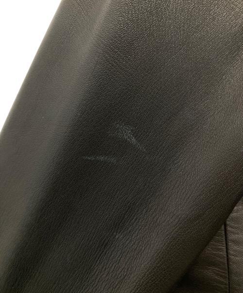 UNITED ARROWS（ユナイテッドアローズ）UNITED ARROWS (ユナイテッドアローズ) ノーカラーフロントジップレザージャケット ブラック サイズ:38の古着・服飾アイテム