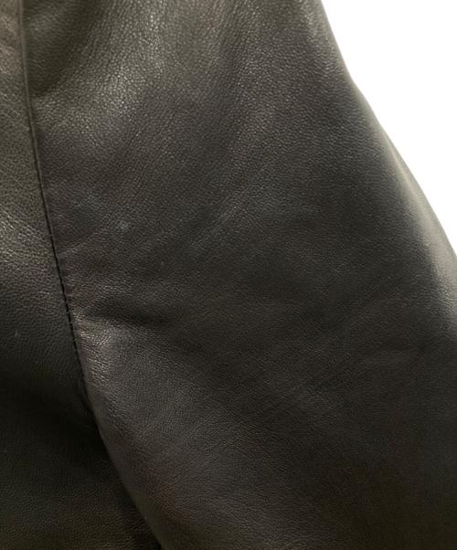 UNITED ARROWS（ユナイテッドアローズ）UNITED ARROWS (ユナイテッドアローズ) ノーカラーフロントジップレザージャケット ブラック サイズ:38の古着・服飾アイテム