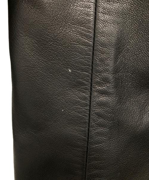 UNITED ARROWS（ユナイテッドアローズ）UNITED ARROWS (ユナイテッドアローズ) ノーカラーフロントジップレザージャケット ブラック サイズ:38の古着・服飾アイテム