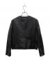 UNITED ARROWS (ユナイテッドアローズ) ノーカラーフロントジップレザージャケット ブラック サイズ:38：12000円