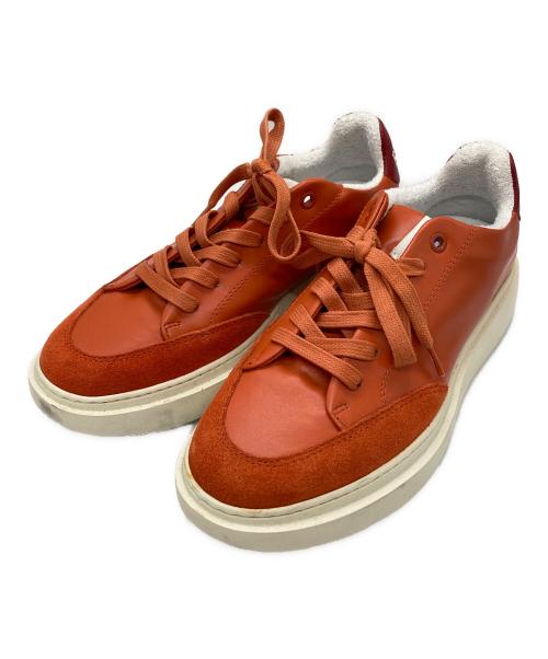 HUGO BOSS（ヒューゴ ボス）HUGO BOSS (ヒューゴ ボス) RUSSELL ATHLETIC (ラッセルアスレチック) レザースニーカー オレンジ サイズ:23.5の古着・服飾アイテム