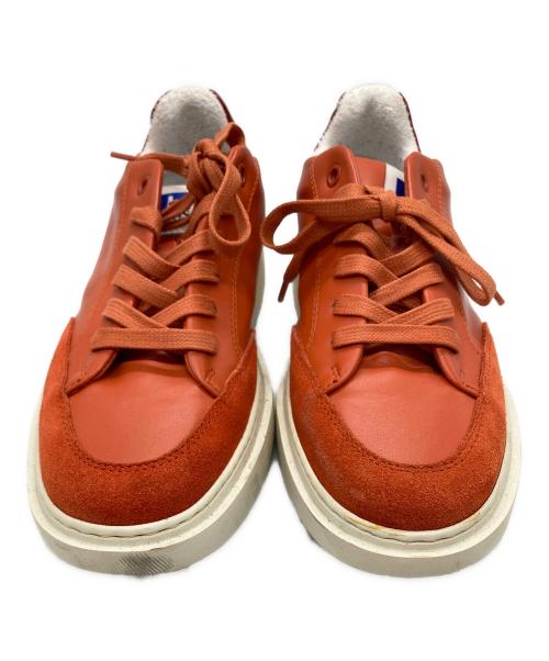 HUGO BOSS（ヒューゴ ボス）HUGO BOSS (ヒューゴ ボス) RUSSELL ATHLETIC (ラッセルアスレチック) レザースニーカー オレンジ サイズ:23.5の古着・服飾アイテム