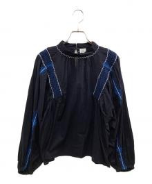 IENA（イエナ）の古着「LA BOUCLE スモッキングブラウス」｜ネイビー