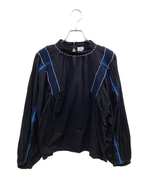 IENA（イエナ）IENA (イエナ) LA BOUCLE スモッキングブラウス ネイビー サイズ:Fの古着・服飾アイテム