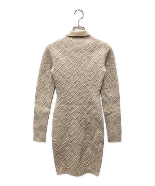 FENDI（フェンディ）FENDI (フェンディ) Zipped Knit Dress/ジップ ニット ドレス ベージュ サイズ:36 未使用品の古着・服飾アイテム