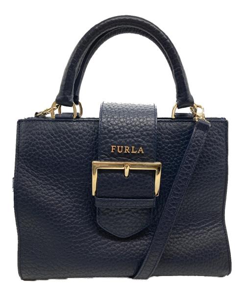 FURLA（フルラ）FURLA (フルラ) 2WAYショルダーバッグ ネイビーの古着・服飾アイテム