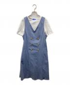 BLUE LABEL CRESTBRIDGEブルーレーベルクレストブリッジ）の古着「ノースリーブワンピース」｜グレー