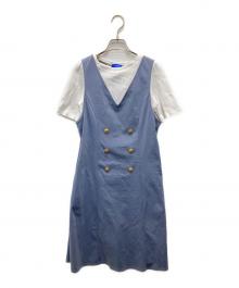 BLUE LABEL CRESTBRIDGE（ブルーレーベルクレストブリッジ）の古着「ノースリーブワンピース」｜グレー
