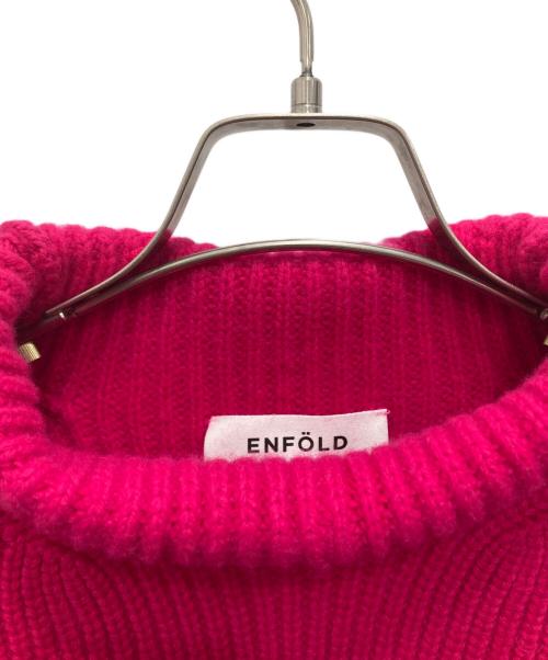 ENFOLD（エンフォルド）ENFOLD (エンフォルド) ウールブレンドリブアシンメトリープルオーバー ショッキングピンク サイズ:38の古着・服飾アイテム