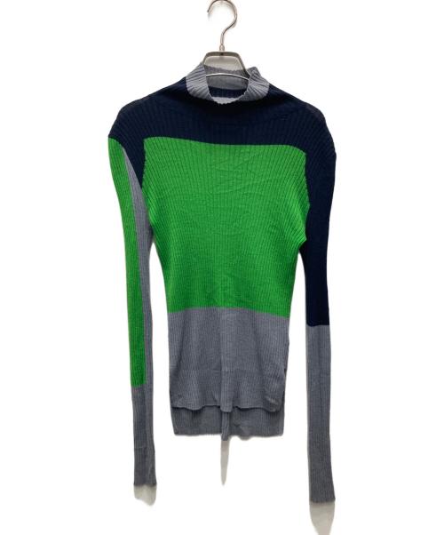 nagonstans（ナゴンスタンス）nagonstans (ナゴンスタンス) ハイネックロングスリーブ グレー×グリーン サイズ:Mの古着・服飾アイテム