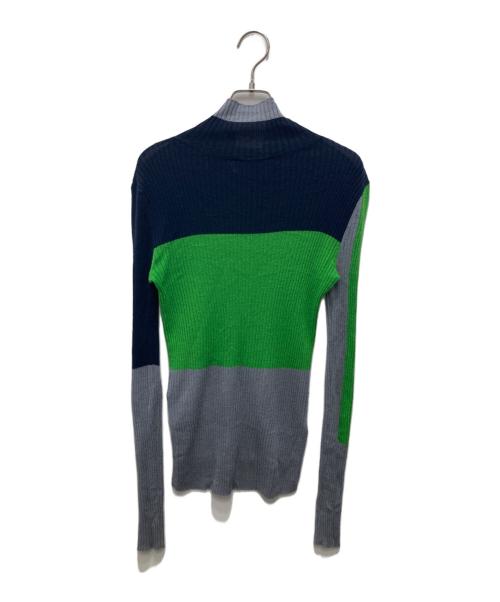 nagonstans（ナゴンスタンス）nagonstans (ナゴンスタンス) ハイネックロングスリーブ グレー×グリーン サイズ:Mの古着・服飾アイテム