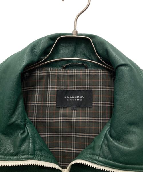BURBERRY BLACK LABEL（バーバリーブラックレーベル）BURBERRY BLACK LABEL (バーバリーブラックレーベル) フーデッドレザージャケット グリーン サイズ:Lの古着・服飾アイテム