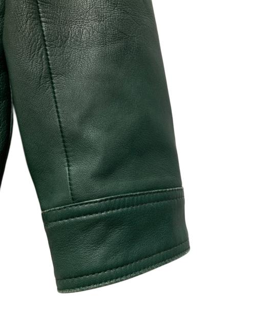 BURBERRY BLACK LABEL（バーバリーブラックレーベル）BURBERRY BLACK LABEL (バーバリーブラックレーベル) フーデッドレザージャケット グリーン サイズ:Lの古着・服飾アイテム