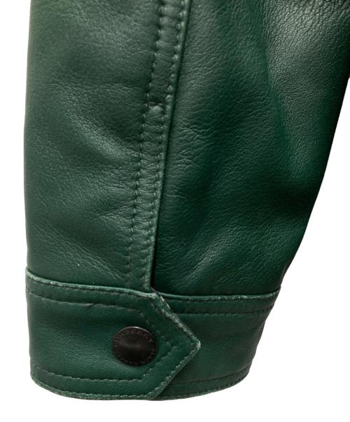 BURBERRY BLACK LABEL（バーバリーブラックレーベル）BURBERRY BLACK LABEL (バーバリーブラックレーベル) フーデッドレザージャケット グリーン サイズ:Lの古着・服飾アイテム