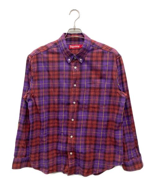 SUPREME（シュプリーム）Supreme (シュプリーム) plaid flannel shirt パープル×レッド サイズ:Mの古着・服飾アイテム