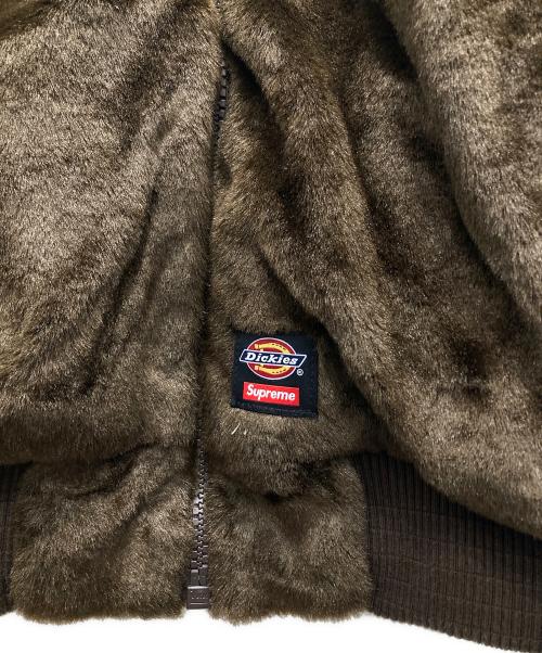 SUPREME（シュプリーム）SUPREME Dickies (ディッキーズ) Reversible Quilted Faux Fur Work Jacket/リバーシブル キルテッド フェイク ファー ワーク ジャケット ベージュ×ブラウン サイズ:Mの古着・服飾アイテム