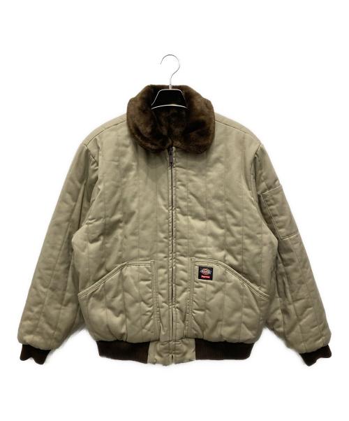 SUPREME（シュプリーム）SUPREME Dickies (ディッキーズ) Reversible Quilted Faux Fur Work Jacket/リバーシブル キルテッド フェイク ファー ワーク ジャケット ベージュ×ブラウン サイズ:Mの古着・服飾アイテム