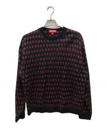 SUPREME（シュプリーム）の古着「Flowers Metallic Sweater」｜ブラック×レッド