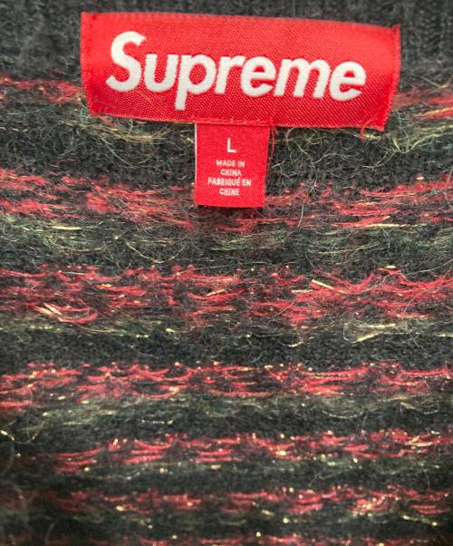SUPREME（シュプリーム）Supreme (シュプリーム) Flowers Metallic Sweater ブラック×レッド サイズ:Lの古着・服飾アイテム