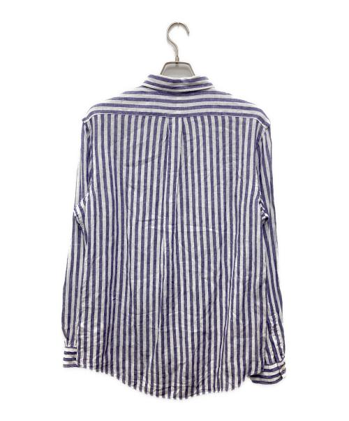 POLO RALPH LAUREN（ポロ・ラルフローレン）POLO RALPH LAUREN (ポロ・ラルフローレン) リネンストライプBDシャツ パープル サイズ:Lの古着・服飾アイテム