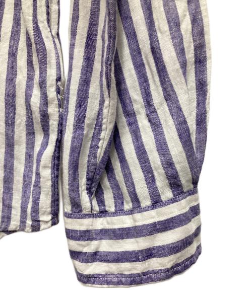 POLO RALPH LAUREN（ポロ・ラルフローレン）POLO RALPH LAUREN (ポロ・ラルフローレン) リネンストライプBDシャツ パープル サイズ:Lの古着・服飾アイテム