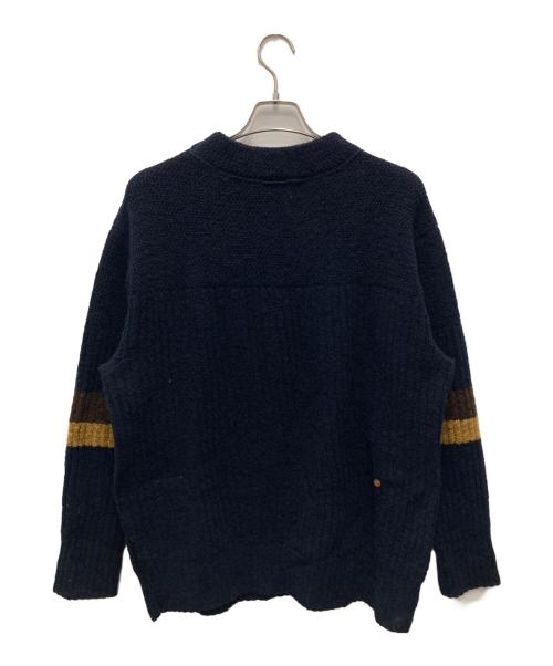 45R（フォーティファイブ・アール）45R (フォーティファイブ・アール) シェットランドニットの908リブモックネックセーター ネイビー サイズ:Lの古着・服飾アイテム