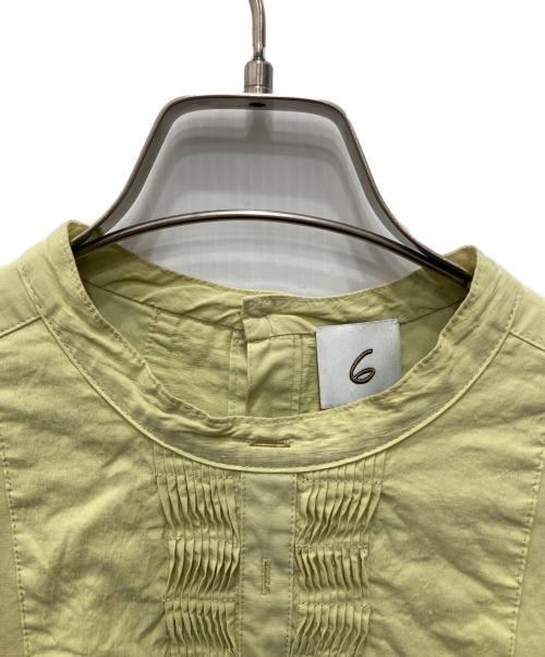 6(ROKU) BEAUTY&YOUTH（ロク ビューティーアンドユース）6(ROKU) BEAUTY&YOUTH (ロク ビューティーアンドユース) PIN TUCK SHIRT/ピン タック シャツ イエロー サイズ:38の古着・服飾アイテム