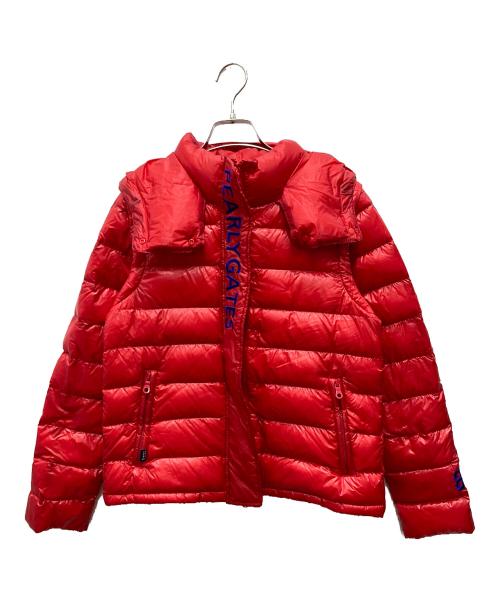 PEARLY GATES（パーリーゲイツ）PEARLY GATES (パーリーゲイツ) ダウンジャケット レッドの古着・服飾アイテム