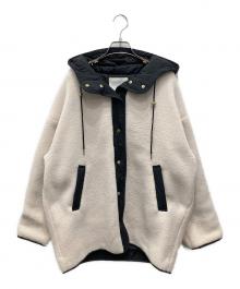 RIVE DROITE（リヴドロワ）の古着「フードボアコート」｜ホワイト×ブラック