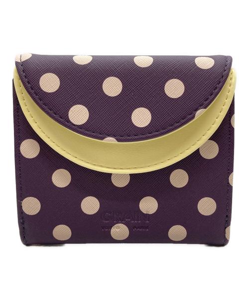 GRAIN（グレイン）GRAIN (グレイン) 2つ折り財布 パープル×イエローの古着・服飾アイテム