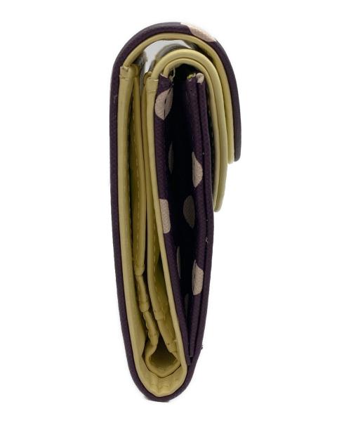 GRAIN（グレイン）GRAIN (グレイン) 2つ折り財布 パープル×イエローの古着・服飾アイテム