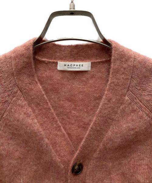 MACPHEE（マカフィー）MACPHEE (マカフィー) ストレッチモヘヤ Vネックカーディガン ピンク サイズ:Ｓの古着・服飾アイテム