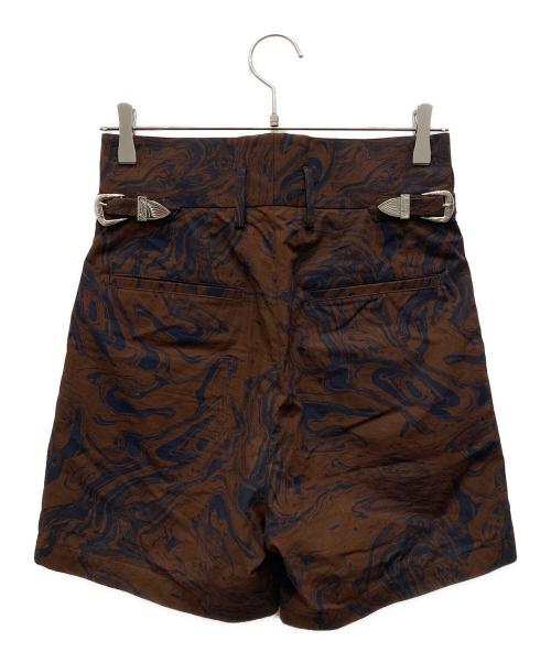 TOGA PULLA（トーガ プルラ）TOGA PULLA (トーガ プルラ) マーブルプリントショートパンツ ブラウン×ブラック サイズ:36の古着・服飾アイテム