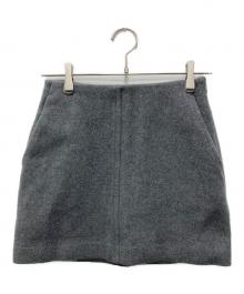 Spick and Span（スピック＆スパン）の古着「メルトンAラインミニスカート」｜グレー