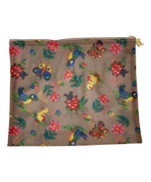 FEILER（フェイラー）FEILER (フェイラー) 転写メッシュクラッチバッグ ベージュの古着・服飾アイテム