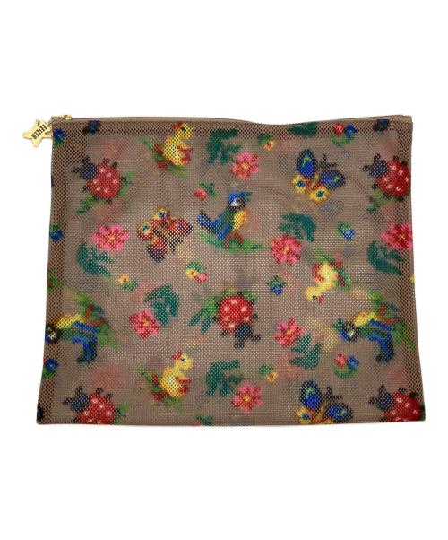 FEILER（フェイラー）FEILER (フェイラー) 転写メッシュクラッチバッグ ベージュの古着・服飾アイテム