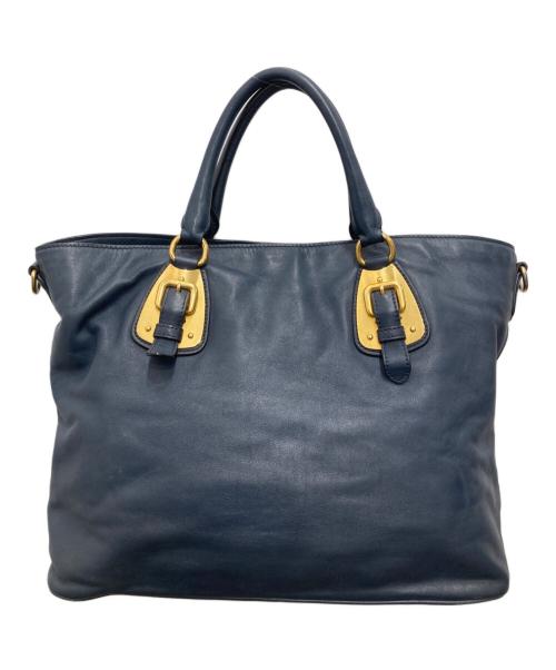 PRADA（プラダ）PRADA (プラダ) 2WAYバッグ ネイビーの古着・服飾アイテム
